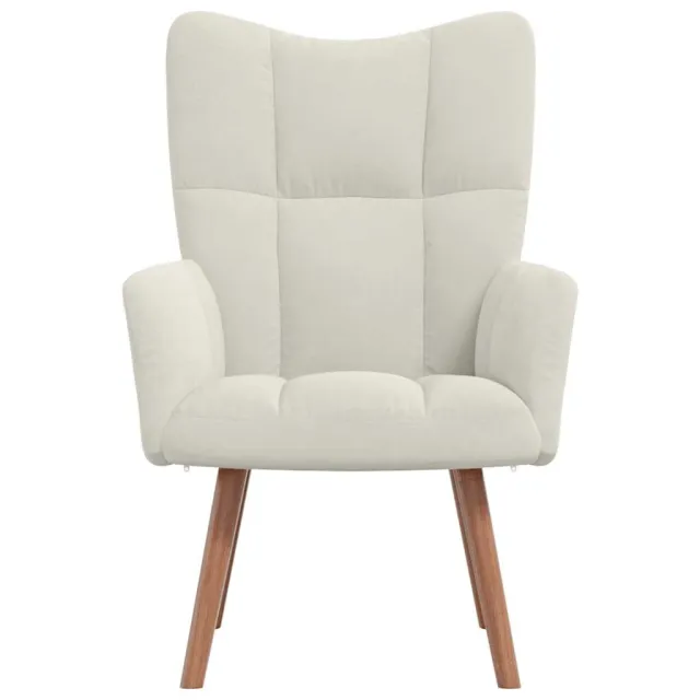 Chaise de relaxation Blanc crème Velours