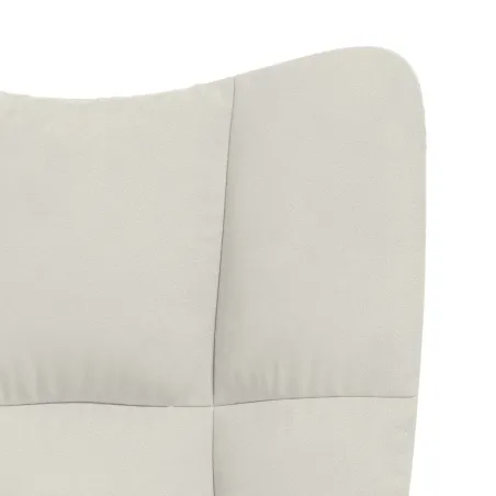 Chaise de relaxation Blanc crème Velours