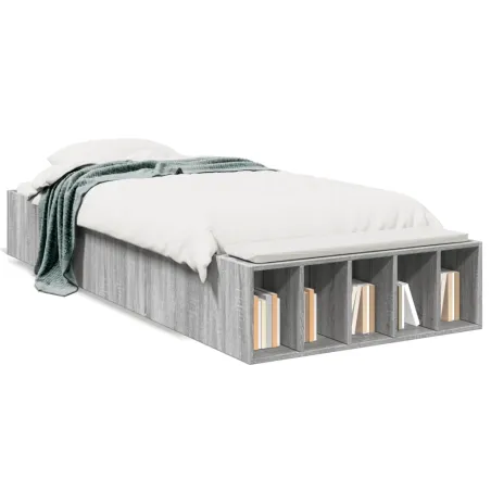 Cadre de lit sans matelas sonoma gris 90x200 cm