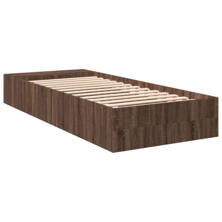 Cadre de lit sans matelas chêne marron 90x200 cm