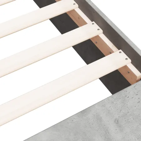 Cadre de lit sans matelas gris béton 90x190 cm