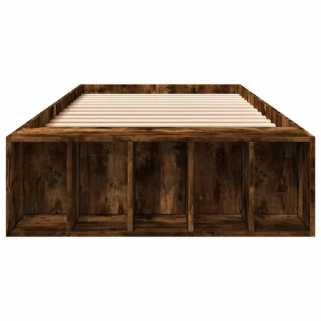 Cadre de lit sans matelas chêne fumé 90x190 cm