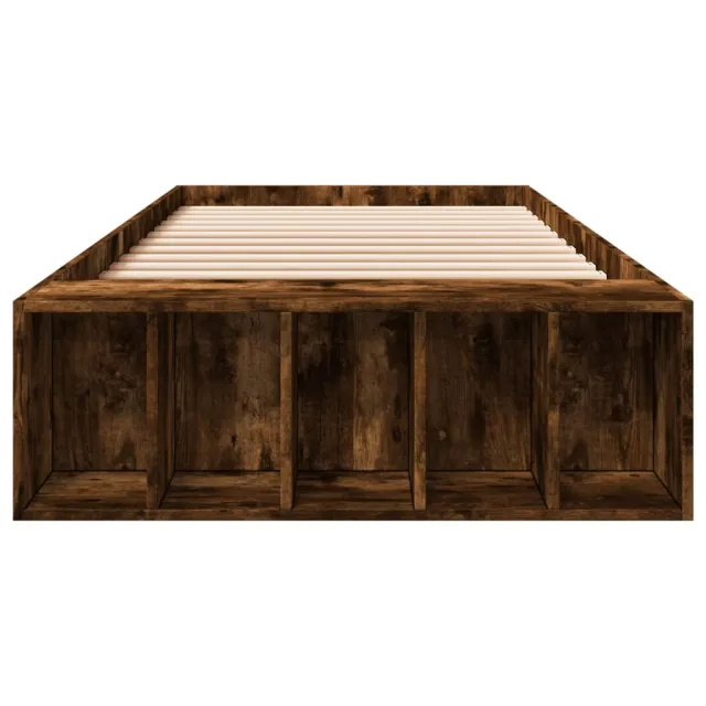 Cadre de lit sans matelas chêne fumé 75x190 cm