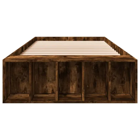 Cadre de lit sans matelas chêne fumé 75x190 cm