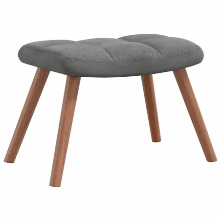 Chaise de relaxation avec repose-pied Gris foncé Velours