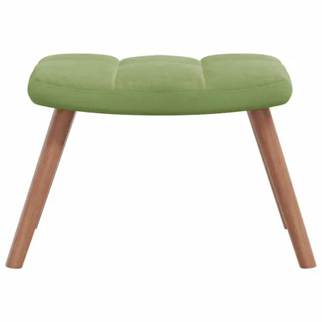 Chaise de relaxation avec repose-pied Vert clair Velours