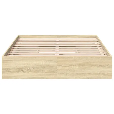 Cadre de lit avec tiroirs sans matelas chêne sonoma 140x200 cm