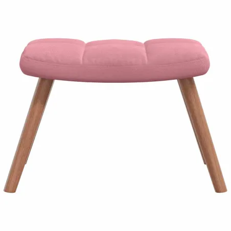 Chaise de relaxation avec repose-pied Rose Velours