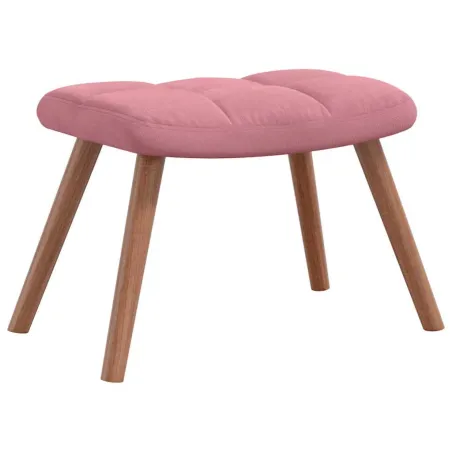 Chaise de relaxation avec repose-pied Rose Velours