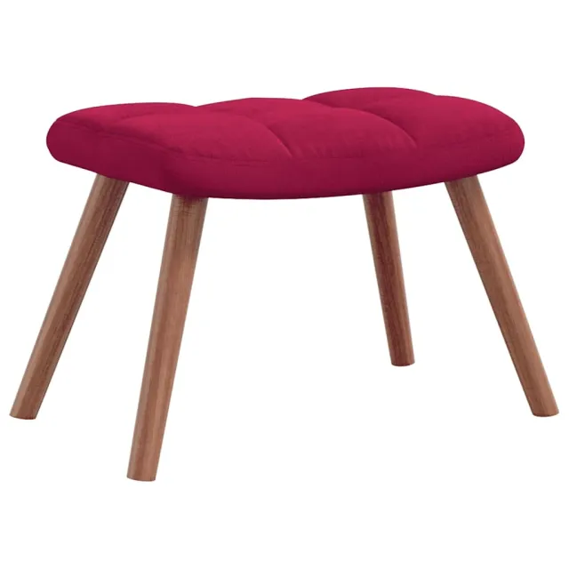 Chaise de relaxation avec repose-pied Rouge bordeaux Velours