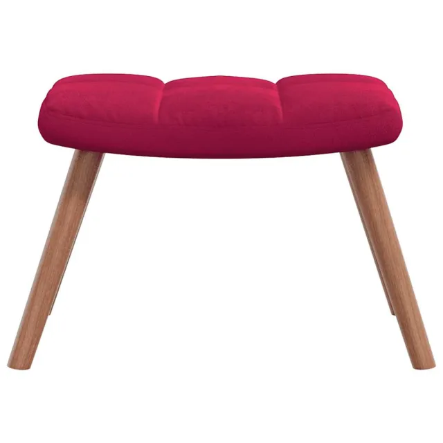 Chaise de relaxation avec repose-pied Rouge bordeaux Velours