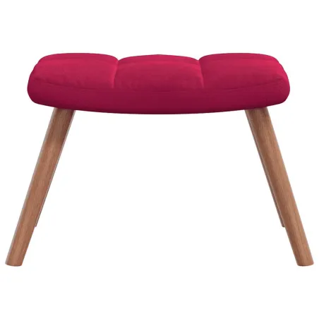 Chaise de relaxation avec repose-pied Rouge bordeaux Velours