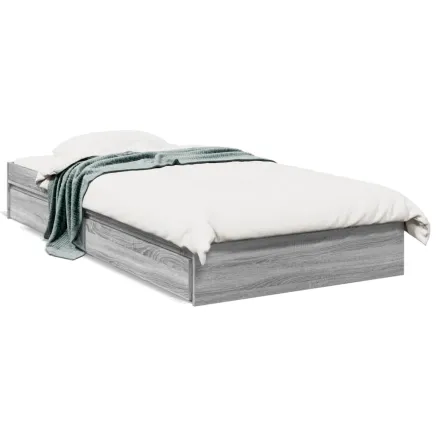 Cadre de lit avec tiroirs sans matelas sonoma gris 90x200 cm 2