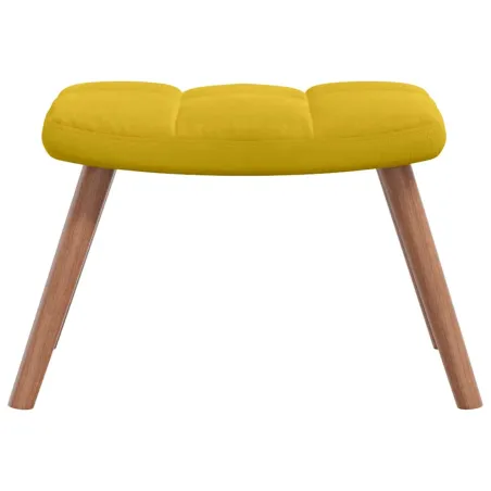 Chaise de relaxation avec repose-pied Jaune moutarde Velours
