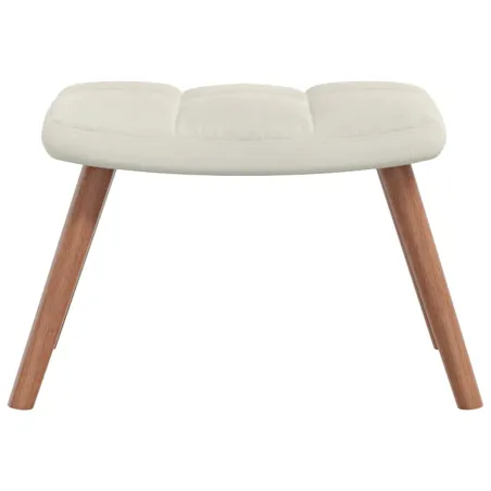 Chaise de relaxation avec repose-pied Blanc crème Velours