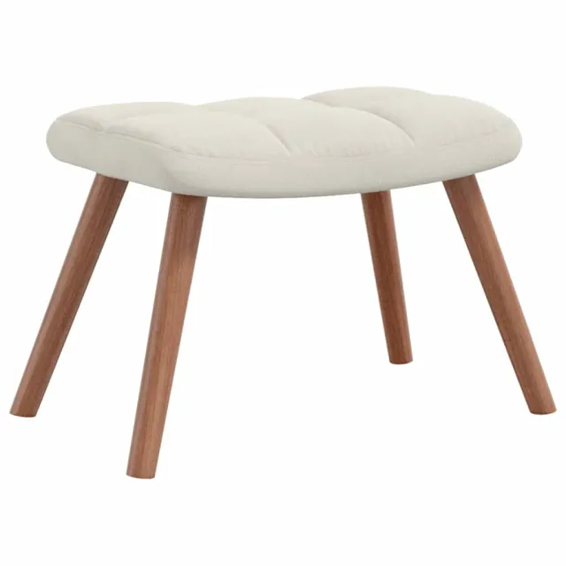 Chaise de relaxation avec repose-pied Blanc crème Velours