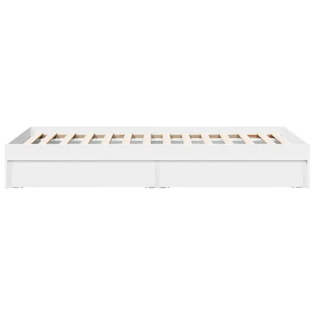 Cadre de lit avec tiroirs sans matelas blanc 75x190 cm