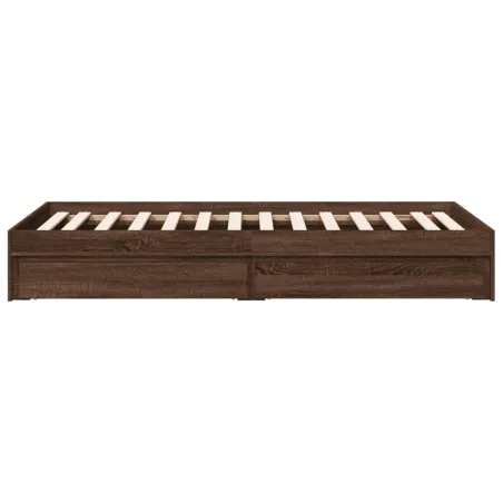 Cadre de lit avec tiroirs sans matelas chêne marron 75x190 cm