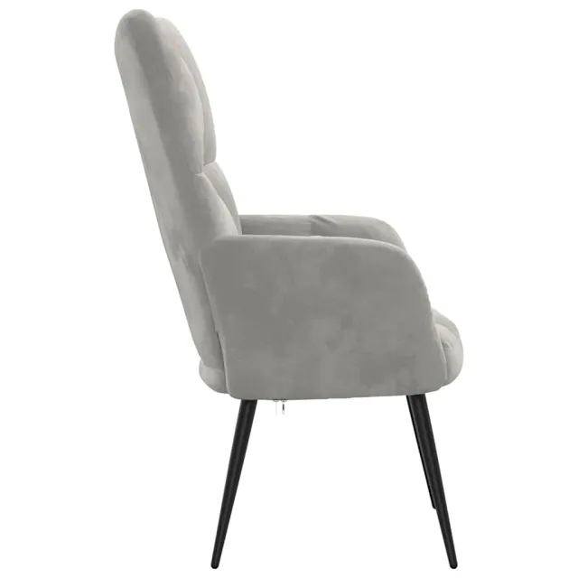Chaise de relaxation Gris clair Velours