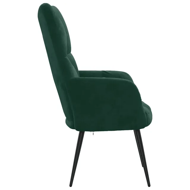 Chaise de relaxation Vert foncé Velours