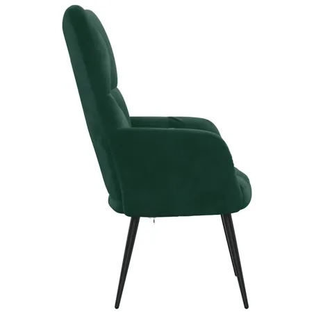 Chaise de relaxation Vert foncé Velours