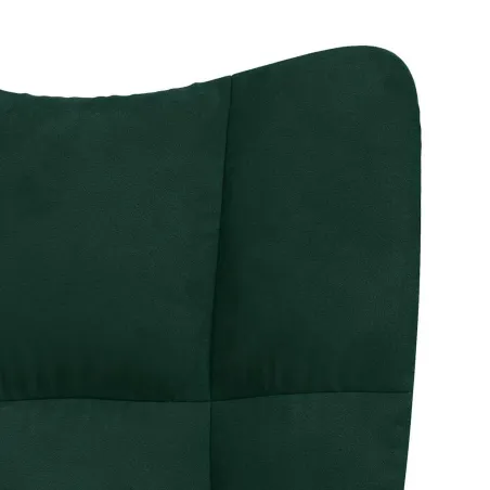 Chaise de relaxation Vert foncé Velours