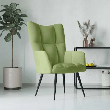 Chaise de relaxation Vert clair Velours