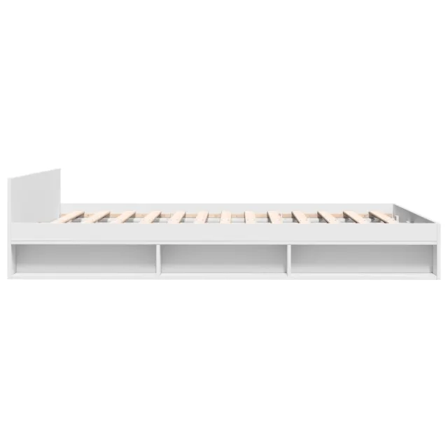 Cadre de lit avec tiroirs sans matelas blanc 140x190 cm