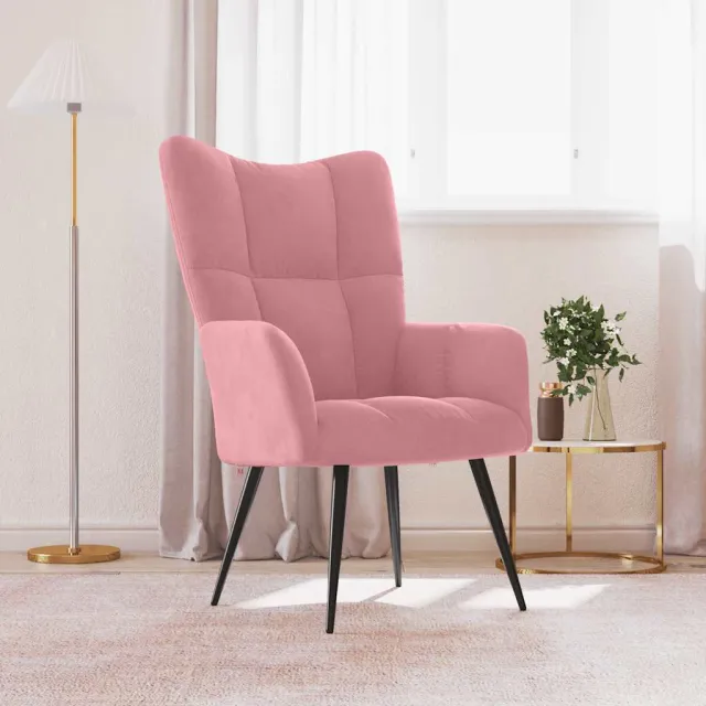 Chaise de relaxation Rose Velours