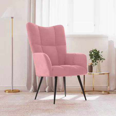Chaise de relaxation Rose Velours