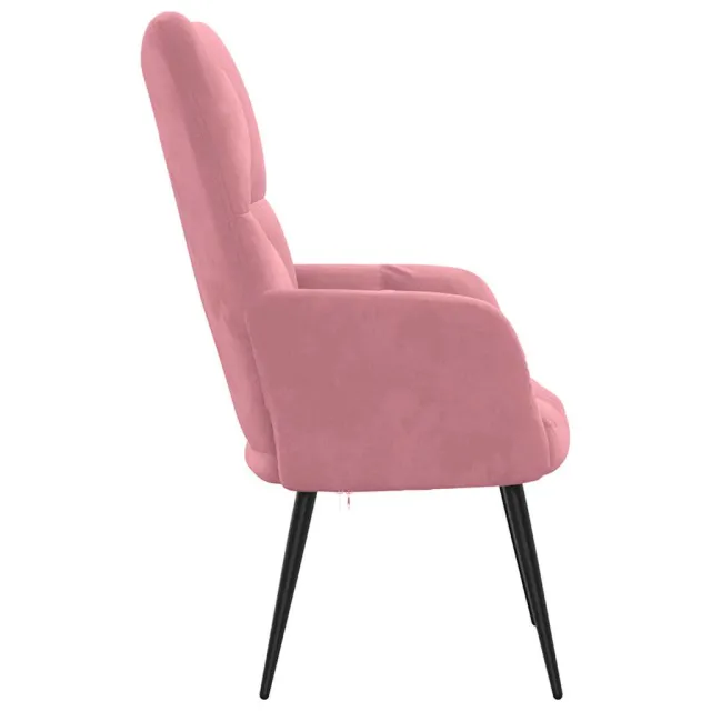 Chaise de relaxation Rose Velours