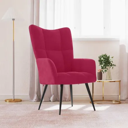 Chaise de relaxation Rouge bordeaux Velours