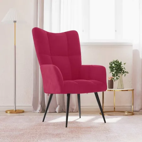 Chaise de relaxation Rouge bordeaux Velours