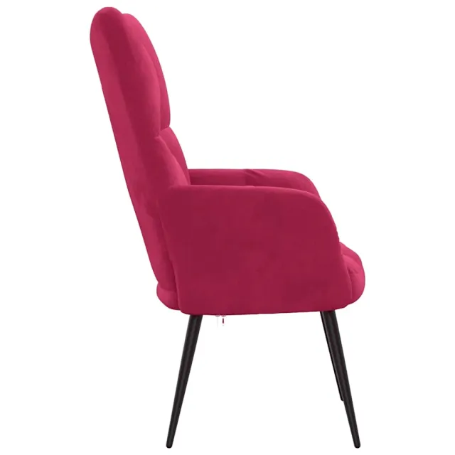 Chaise de relaxation Rouge bordeaux Velours