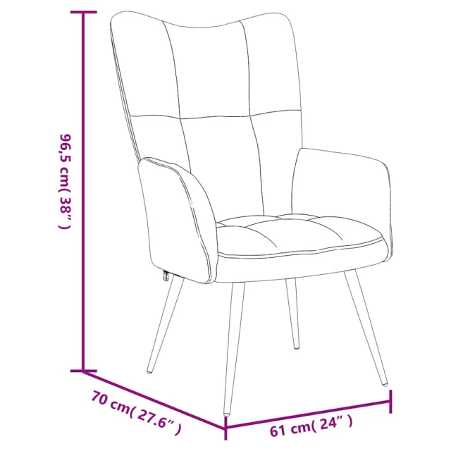 Chaise de relaxation Noir Velours