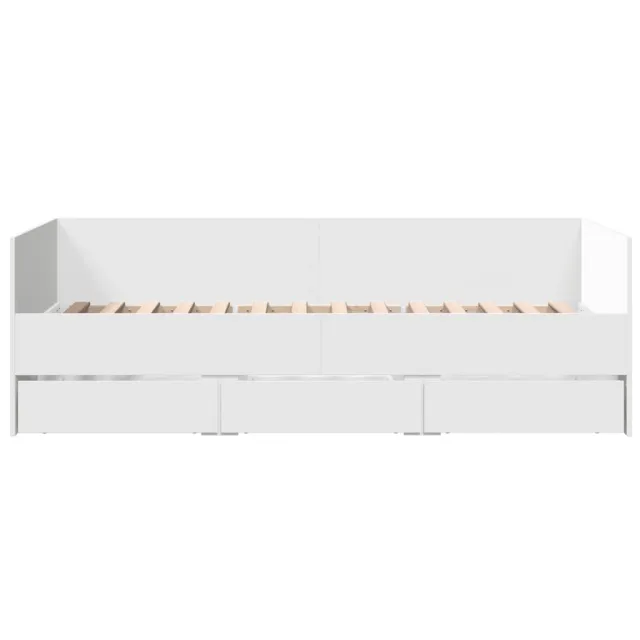 Lit de jour avec tiroirs sans matelas blanc 100x200 cm