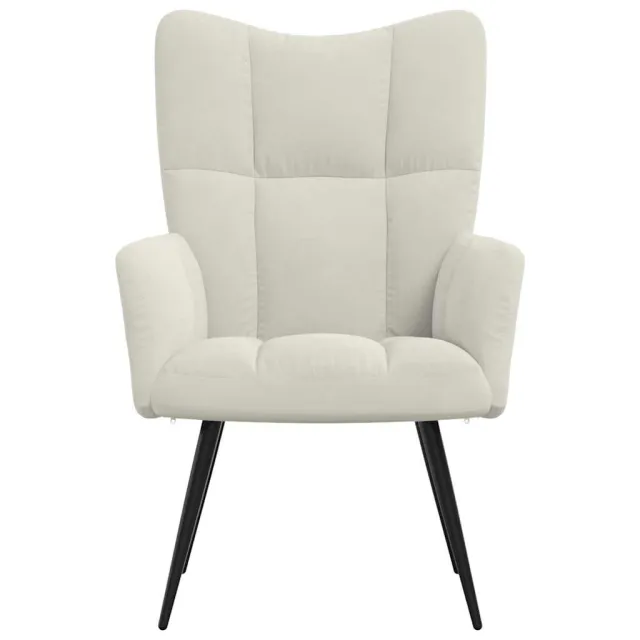 Chaise de relaxation Blanc crème Velours