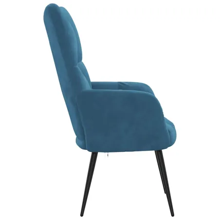 Chaise de relaxation Bleu Velours