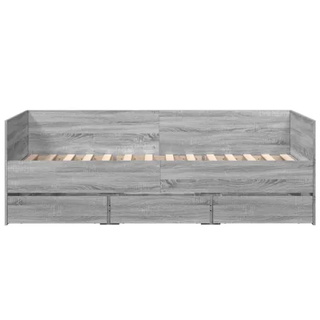 Lit de jour avec tiroirs sans matelas sonoma gris 75x190 cm