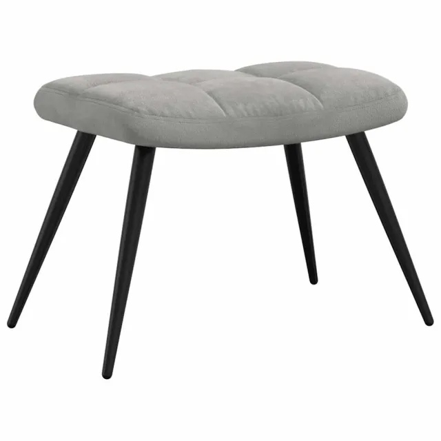 Chaise de relaxation avec tabouret Gris clair Velours