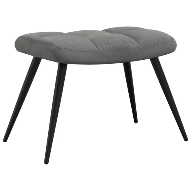 Chaise de relaxation avec tabouret Gris foncé Velours