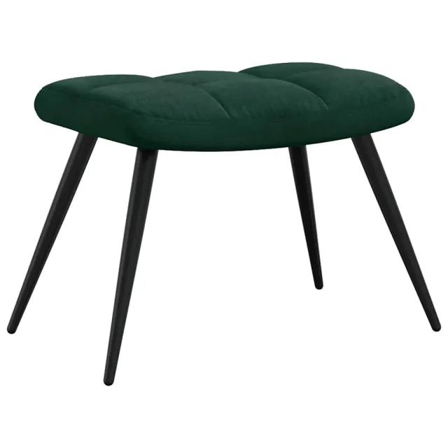 Chaise de relaxation avec tabouret Vert foncé Velours