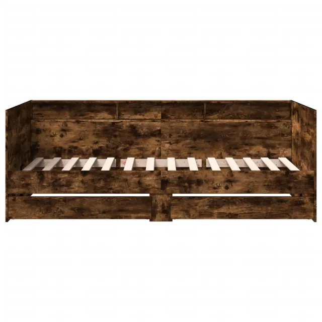 Lit de jour avec tiroirs sans matelas chêne fumé 75x190 cm