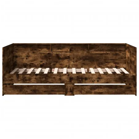 Lit de jour avec tiroirs sans matelas chêne fumé 75x190 cm
