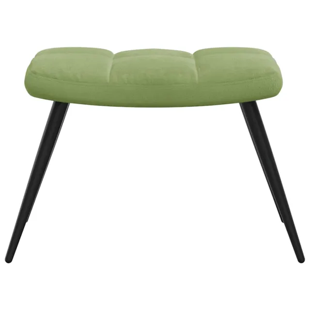 Chaise de relaxation avec tabouret Vert clair Velours