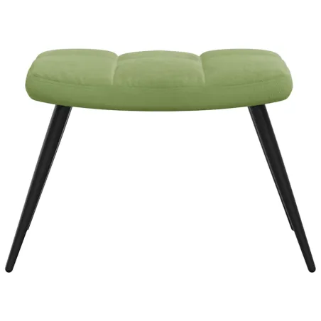 Chaise de relaxation avec tabouret Vert clair Velours