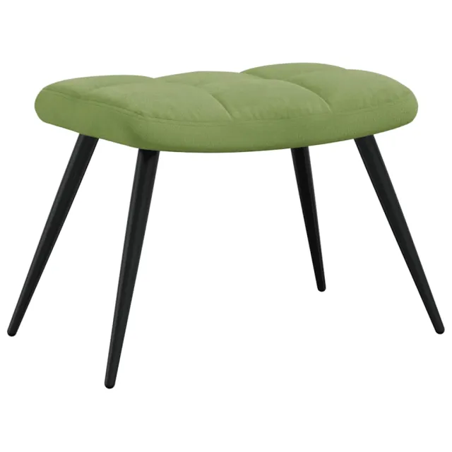 Chaise de relaxation avec tabouret Vert clair Velours
