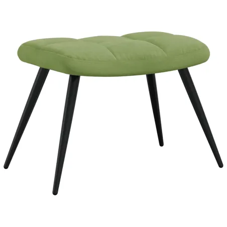 Chaise de relaxation avec tabouret Vert clair Velours