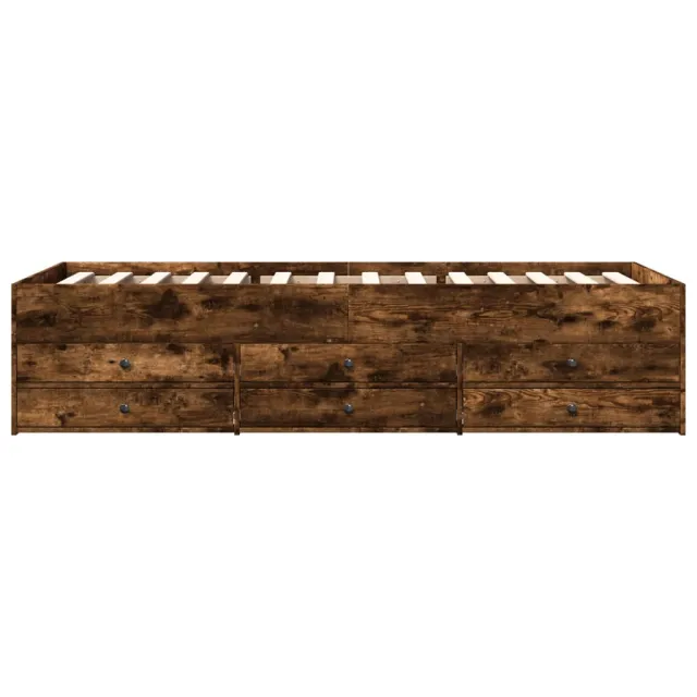 Lit de jour avec tiroirs sans matelas chêne fumé 100x200 cm