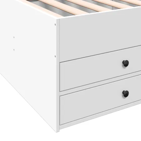 Lit de jour avec tiroirs sans matelas blanc 90x200 cm